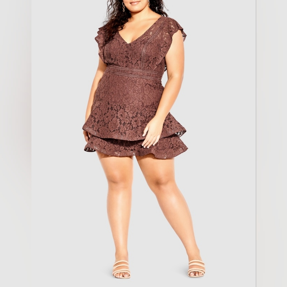 Mocha lace dress 24W/4X